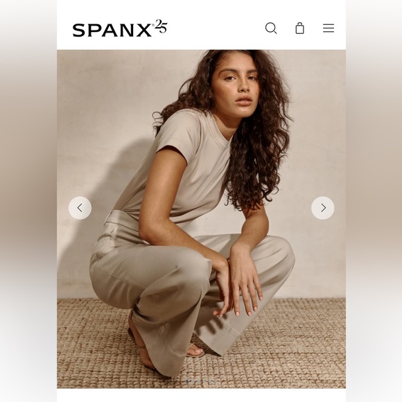 SPANX Pants - SPANX Strwrch Twill cropped‎ wide leg pants in bone. NWT. Retail 128